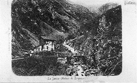 una cartolina con il mulino della Janca (non esiste piu')
