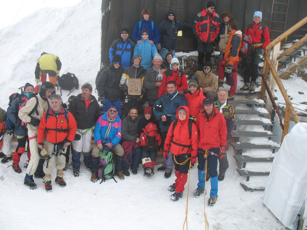 il gruppo alla Capanna Margherita